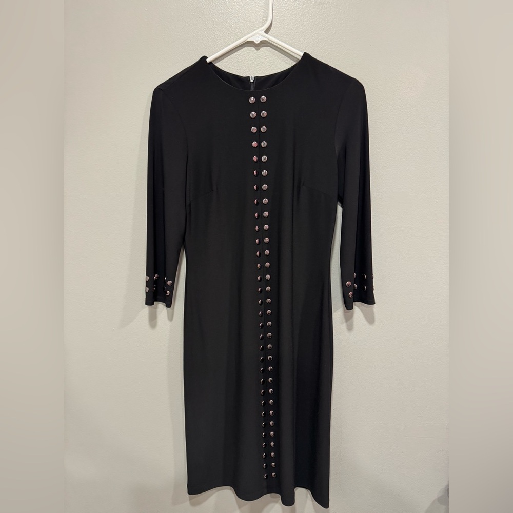 Joseph Ribkoff Black Silver Studded Dress Size 4 - Picture 2 of 7